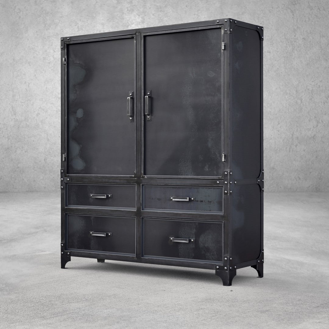 Cambridge Portable Industrial Wardrobe Closet – Modern Industrial Furniture