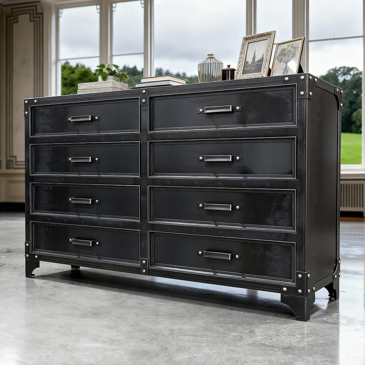 black industrial dresser GrandView 8-Drawer gold and black Room Type Dog in the Closet, Size:Med