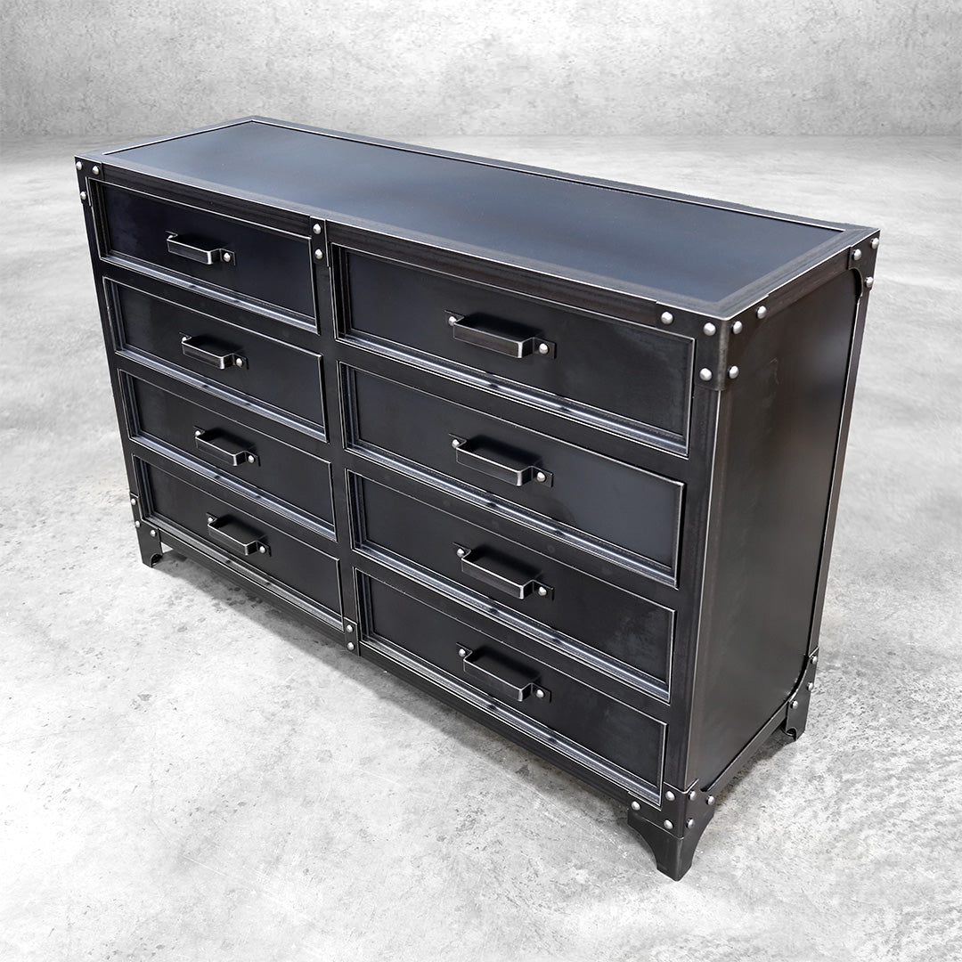 black industrial dresser GrandView 8-Drawer Dresser