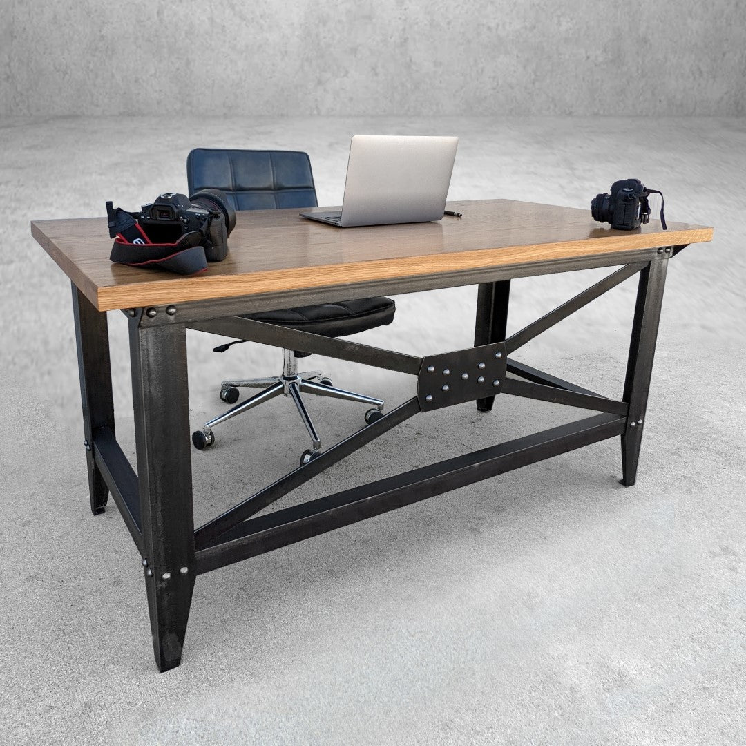 Machinist Desk with X-Brace – Modern Industrial Furniture