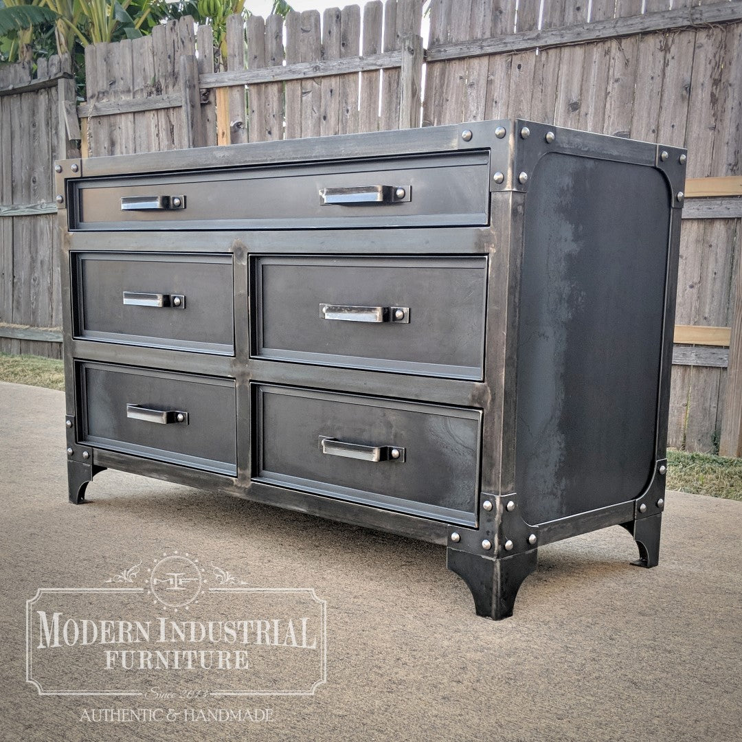 GrandView 5-Drawer Industrial Metal Dresser – Modern Industrial Furniture