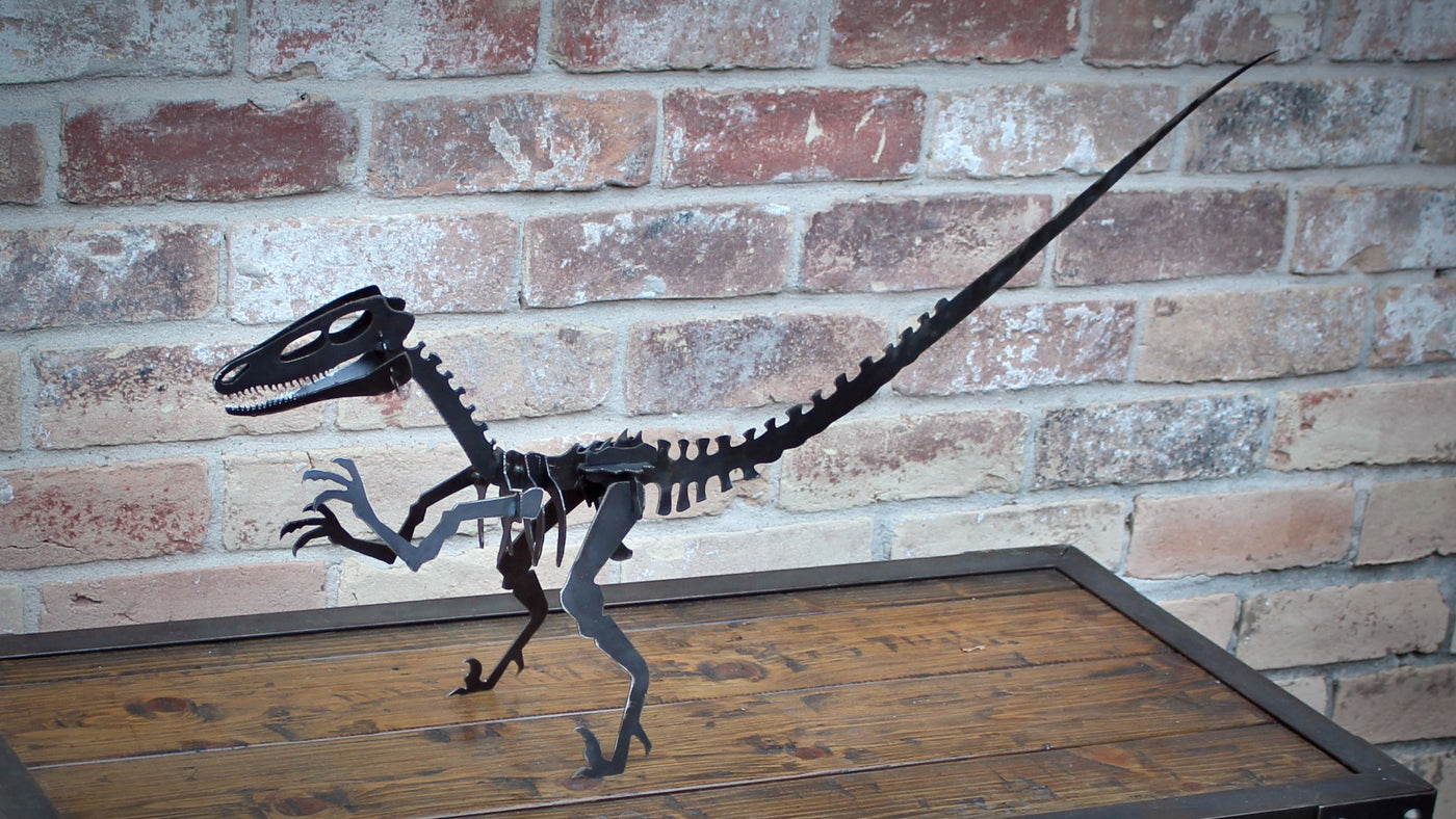 Metal Dinosaur - Velociraptor Fossil