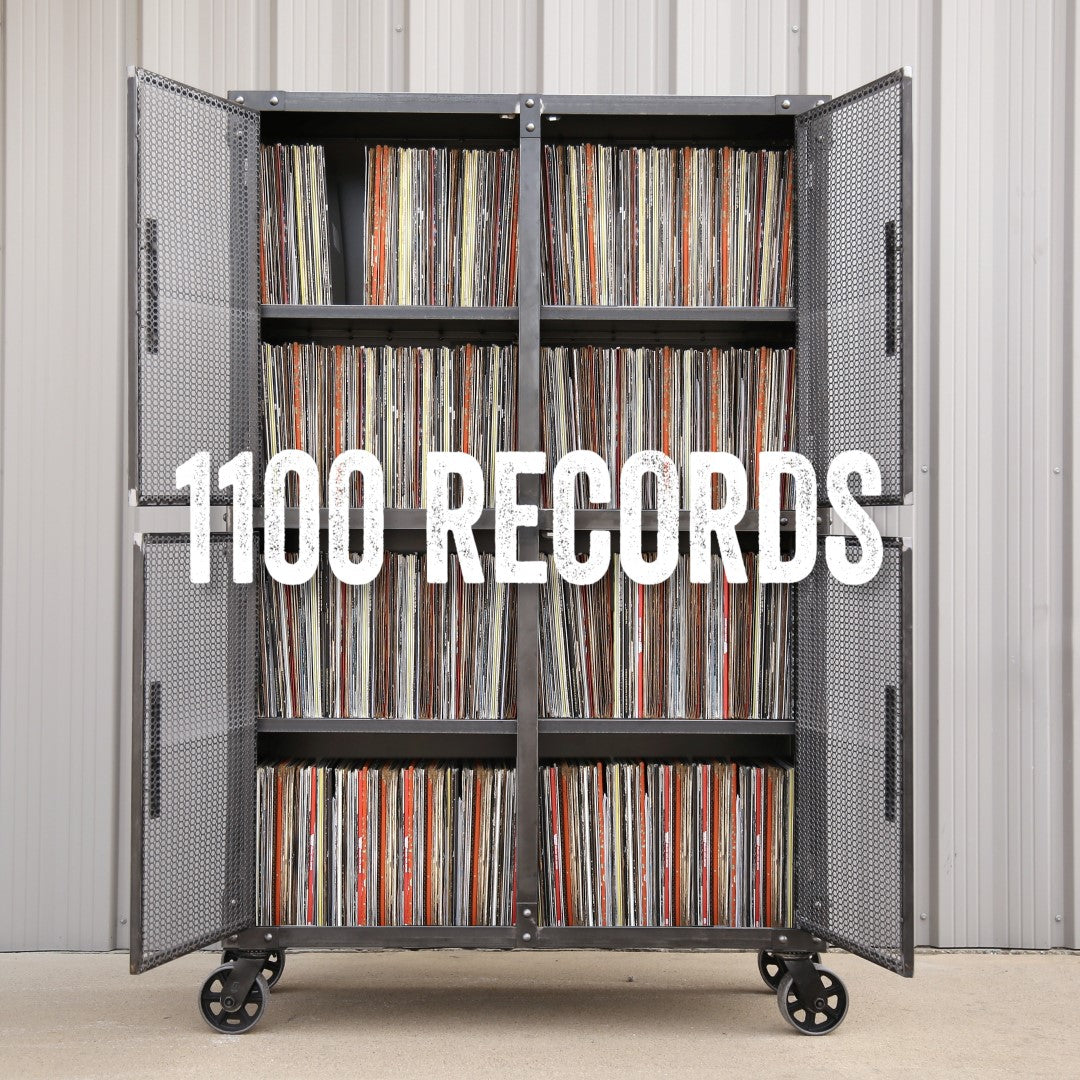 Vinyl Record Storage Industrial Record Cabinet | Rustic Solid Wooden