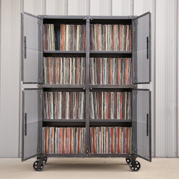 Cambridge Vinyl Record Storage Cabinet – Modern Industrial Furniture